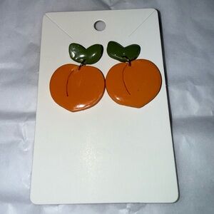 Orange and Green Peach Earrings